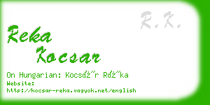 reka kocsar business card